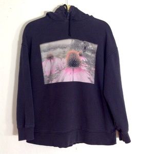 Helena Christensen x H&M Flower Graphic Hoodie Sweatshirt size XS Collaboration